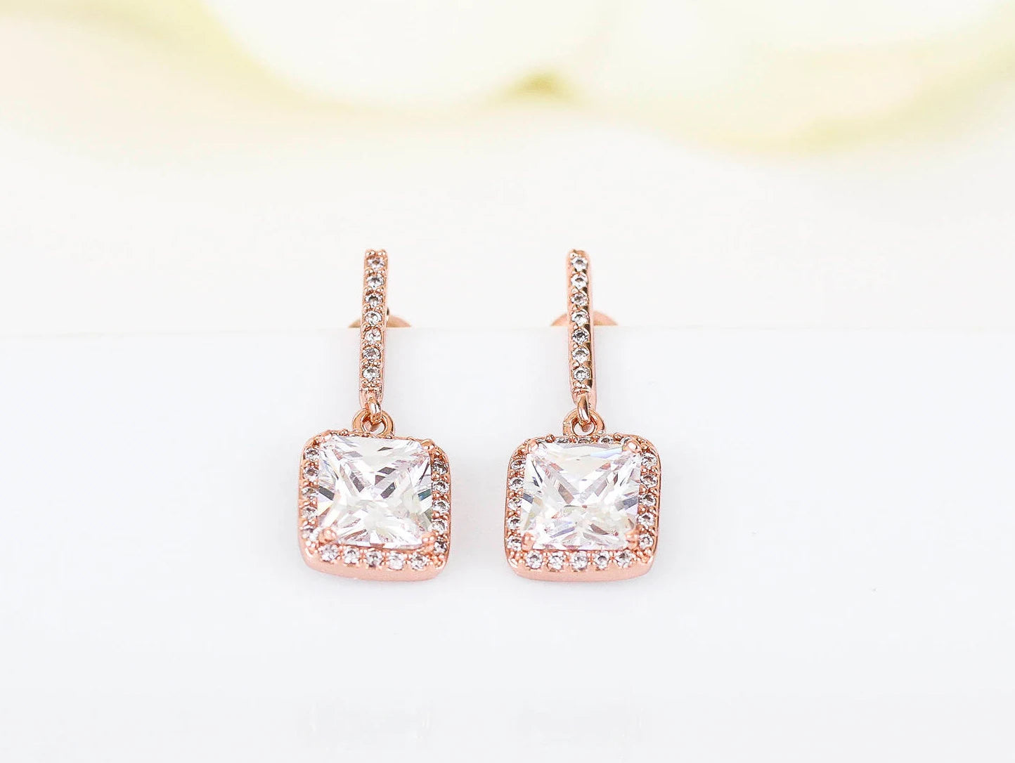 Navy blue ROSE GOLD Wedding Jewelry Bridesmaid Gift Bridesmaid Jewelry Bridal Jewelry Drop Earrings Bridesmaid Proposal Bridal Party