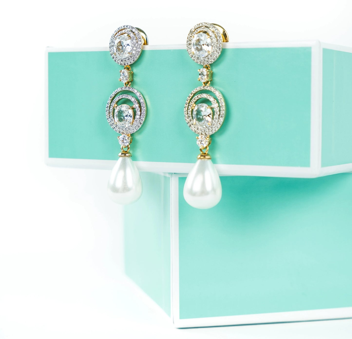 Rose Gold Chandelier Pearl Earrings | Pearl Wedding Jewelry | Pearl Long Earrings | Pearl Bridal Earrings | Pearl Earrings | Bridal Jewelry