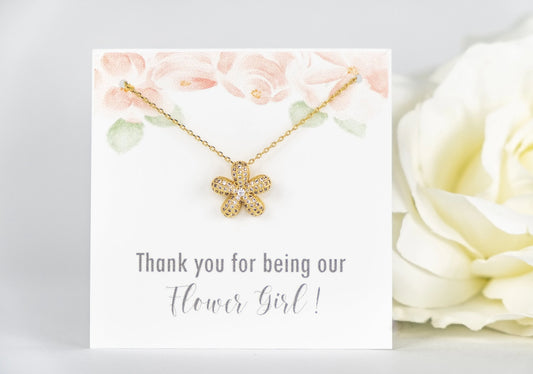 Flower Girl Necklace | Thank you for being our Flower Girl Gift | Flower Girl Jewelry | Flower Girl Gift | Flower Girl Proposal Gift